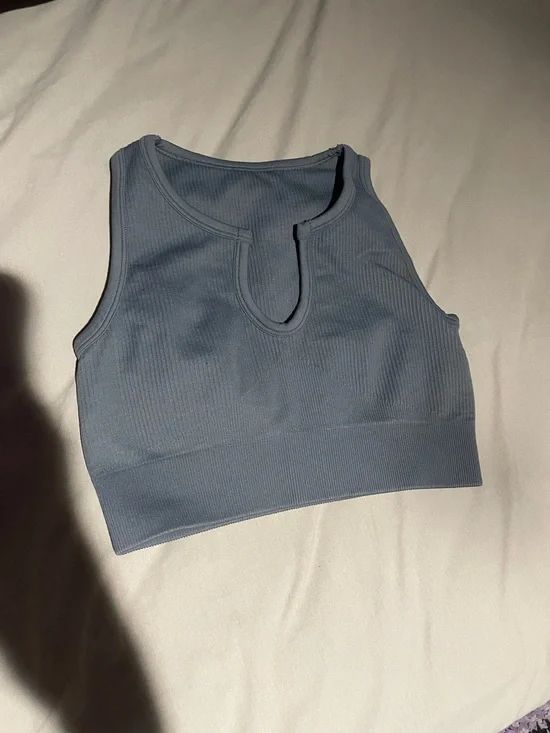 Women’s Ribbed Crop Tank Shorts - Lavender, Gray, Black - Picture 3 of 4